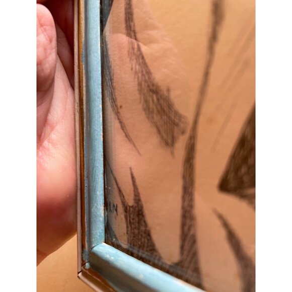 Vintage Framed Jesus Christ Sketch Art With Quote "Not My Will But Thine Be Done - Picture 8 of 8